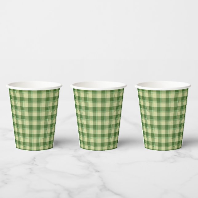 Green Plaid Saint Patrick's day Paper Cups (Multi)