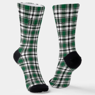 Green Plaid Socks with Name HAMbWG