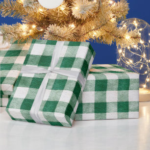 Green Plaid Stripes Christmas Wrapping Paper