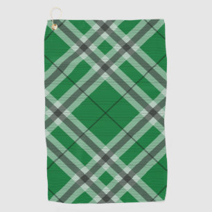 Green Plaid Style Design Golf Towel