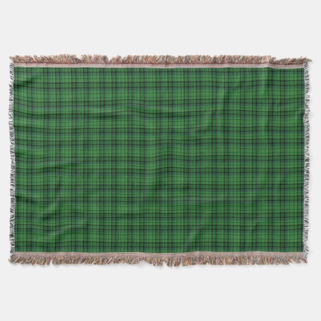 Green Plaid Throw Blanket (Front)