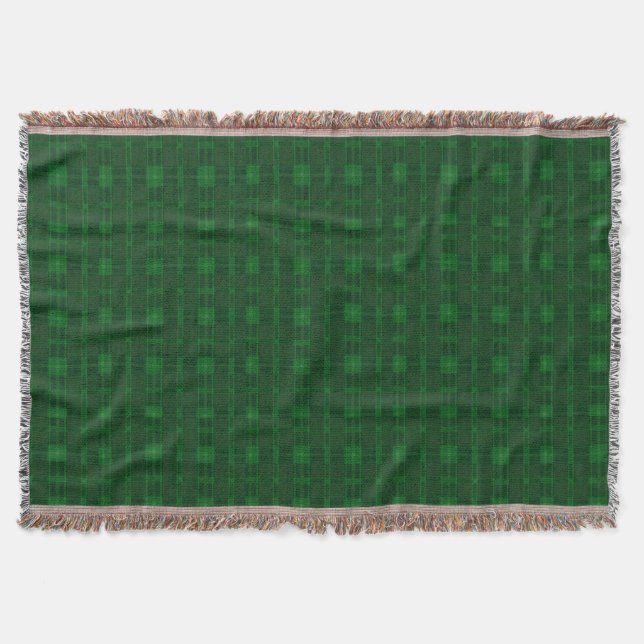 Green Plaid Throw Blanket (Front)