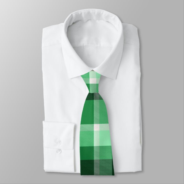 Green Plaid Tie (Tied)