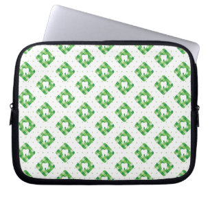 Green Plaid Tooth Pattern Laptop Sleeve