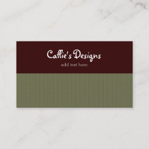 Green Plaid with Chocolate Brown Business Card