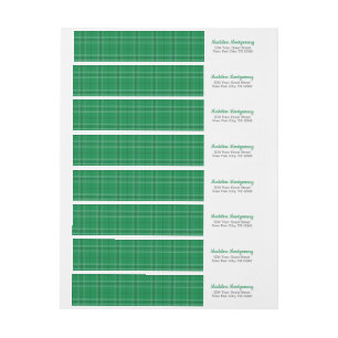Green Plaid Wrap Around Label