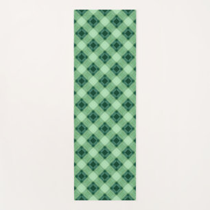 Green plaid yoga mat