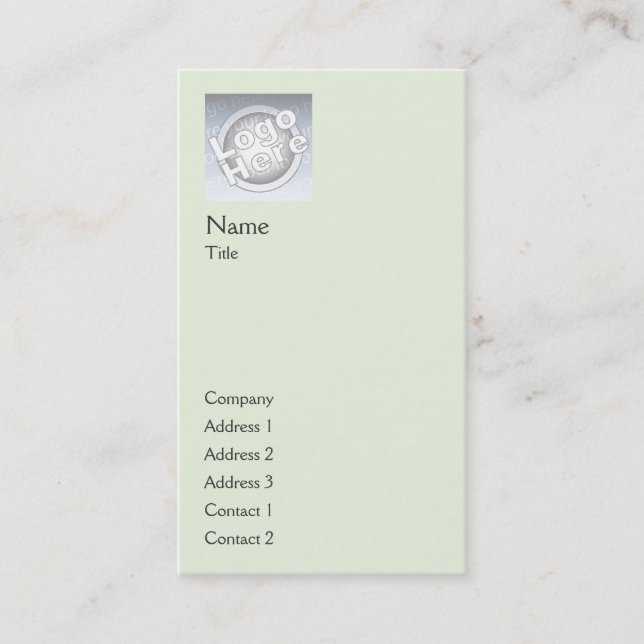 Green Plain Vertical - Business Card (Front)