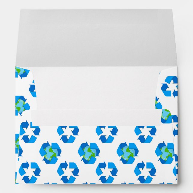 Green Planet Dots Earth Day Ecology Environment Envelope (Back (Bottom))