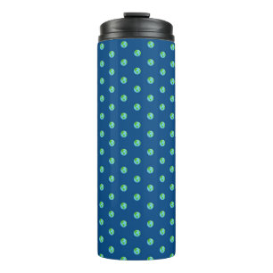 Green Planet Dots Earth Day Ecology Environment Thermal Tumbler