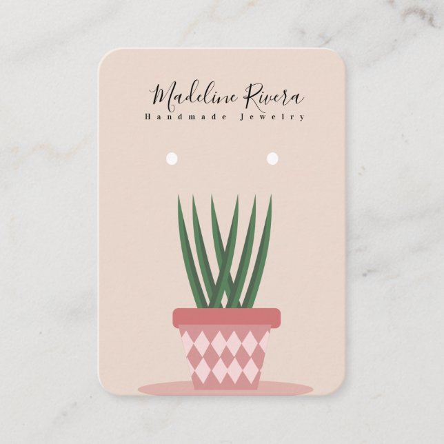 Green Plant  Artisan Earring Display Cards (Front)