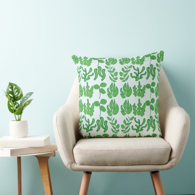 Green Plant Botanical  Cushion (Chair)