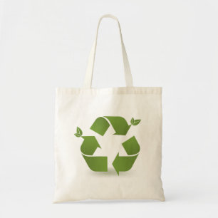 Green Plant Recycle Sign Tote Bag
