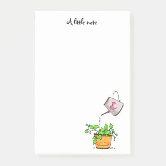 Green plant & watering can post-it notes