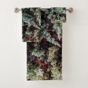 Green Plants Picture Design Cool Bath Towel Set