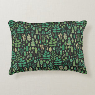 Green plants seamless pattern decorative cushion