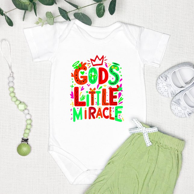 Green Playful "God's Little Miracle"  Baby Bodysuit (Creator Uploaded)