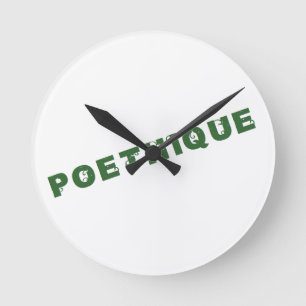 green poetry round clock