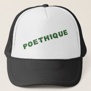 green poetry trucker hat