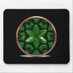 Green Pointed Star Fractal With Copper Frame Mouse Pad<br><div class="desc">Green Pointed Star Fractal With Copper Frame - Mouse Pad
Black Background</div>