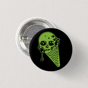 Green Poison Ice Cream Cone Button