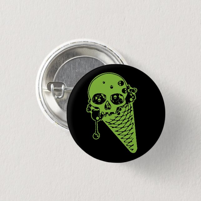 Green Poison Ice Cream Cone Button (Front & Back)