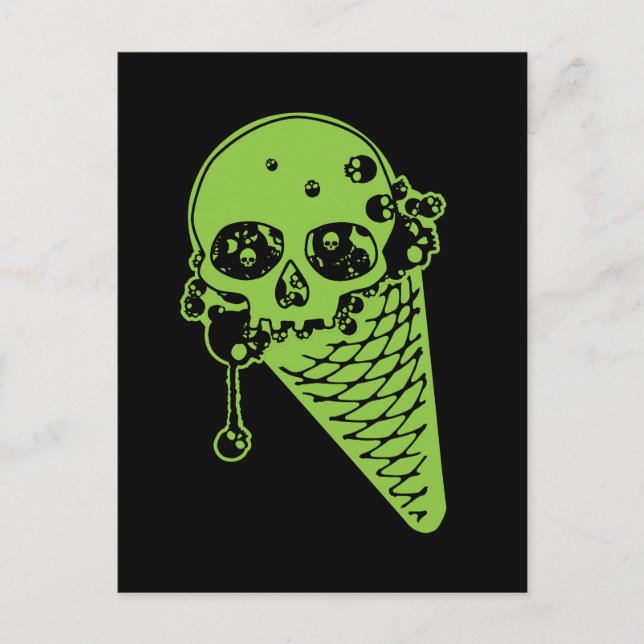 Green Poison Ice Cream Cone Postcard (Front)