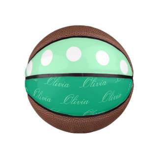 Green Poka Dots Mini Basketball