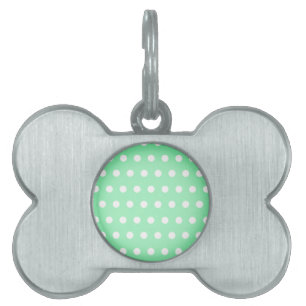Green Poka Dots Pet ID Tag