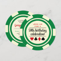 Green Poker Chip Casino Las Vegas Birthday