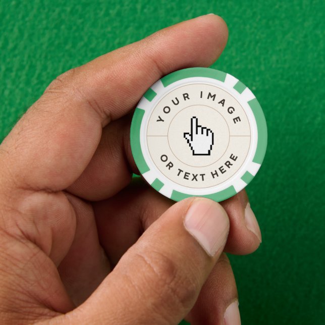 Green Poker Chips - Custom Add your image/text (Hand)