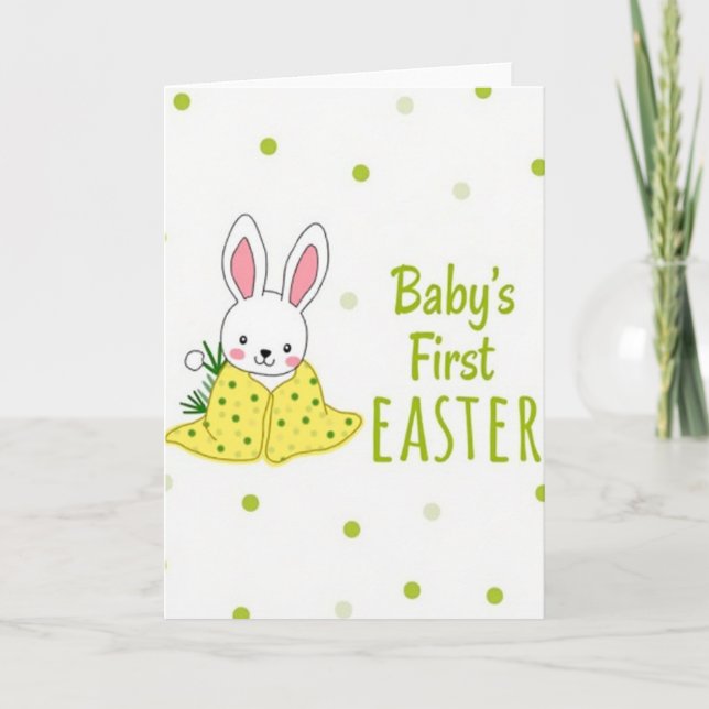 Green Polka Dot Baby Card (Front)