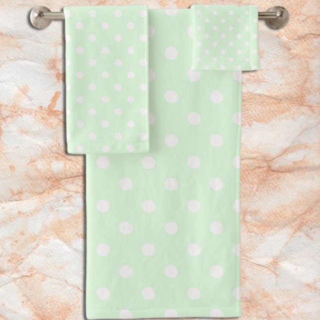 Green Polka Dot Bath Towel Set (Creator Uploaded)