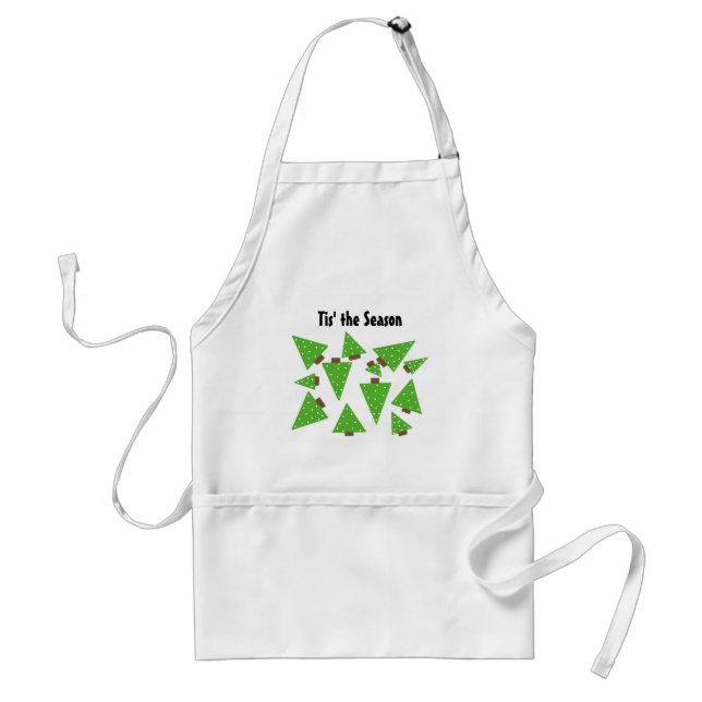 Green Polka Dot Christmas Trees Standard Apron (Front)