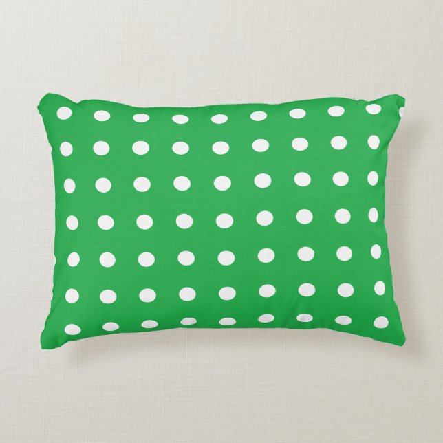 Green Polka Dot Decorative Cushion (Front)