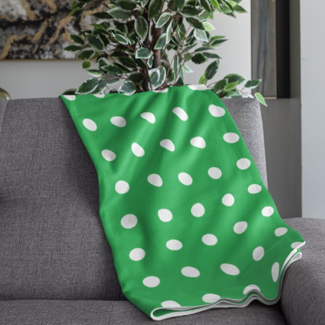 Green Polka Dot Fleece Blanket (Creator Uploaded)