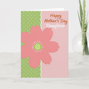 Green Polka Dot Flower Card