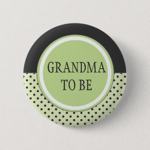 Green Polka Dot - "Grandma to Be" Pin
