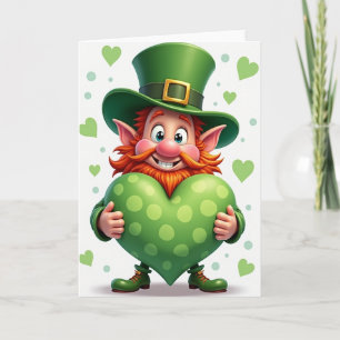 Green Polka Dot Heart Card