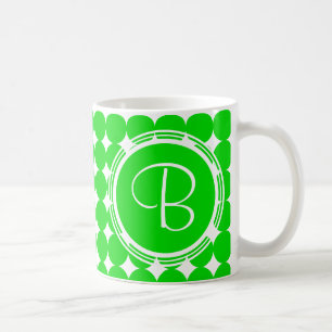 Green Polka Dot Monogram Coffee Mug