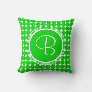 Green Polka Dot Monogram Cushion