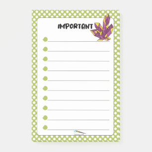 Green Polka Dot Red Diamond IMPORTANT Post-it Notes