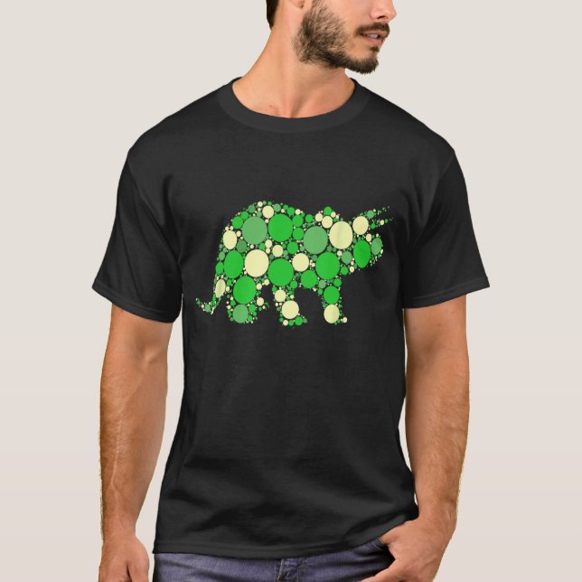 Green Polka Dot T Rex Dinosaur tshirt Internationa (Front)
