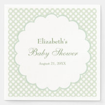 Green Polka Dots Baby Shower Paper Napkins
