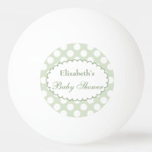 Green Polka Dots Baby Shower Ping Pong Ball