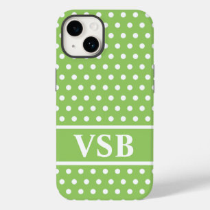 Green Polka Dots Case-Mate iPhone 14 Case
