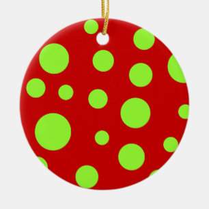 Green Polka Dots Ceramic Tree Decoration