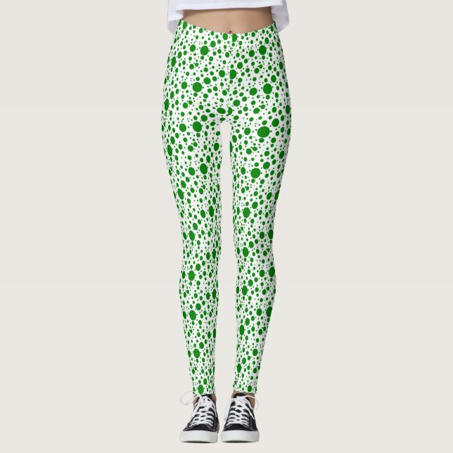 Green Polka Dots Leggings (Front)