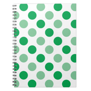 Green polka dots pattern spiral notebook