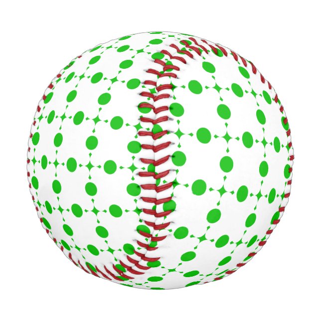 Green Polka Dots, Polka Dot Pattern, Dots, Dotted Baseball (Angled)